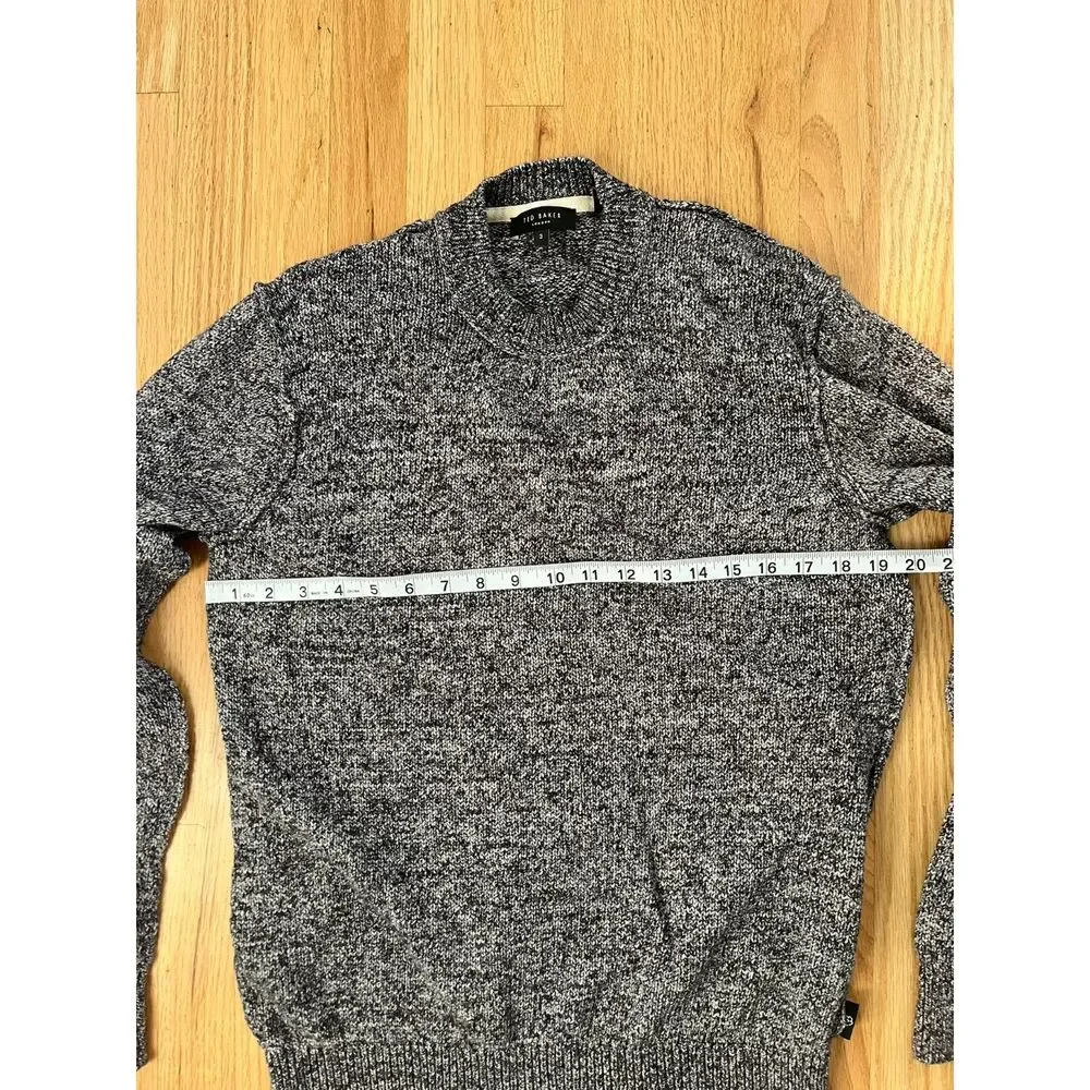 Ted‎ Baker London MMK HexHamm Cotton Sweater in Marbled Gray